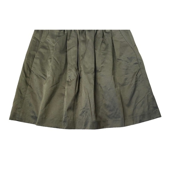 MADEWELL DEEP OLIVE GREEN SATIN PREPPY LINED A-LINE MINI SKIRT SIZE SMALL MINT! - Picture 4 of 8